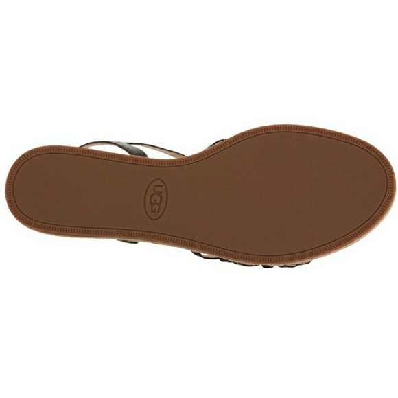 UGG Black Leather Strappy Ankle Sandals Size 11: GOOD CONDITION - Picture 4 of 8